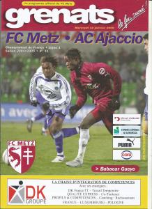 2005-01-12 : FCM – ACA 2004/2005 – programme en pdf