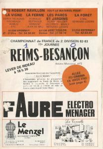 1982-12-05 : SdR-RCFCB 1982/83 – programme en pdf
