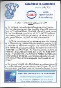 1997-11-22 : FCS-SdR 1997/1998 – programme en pdf